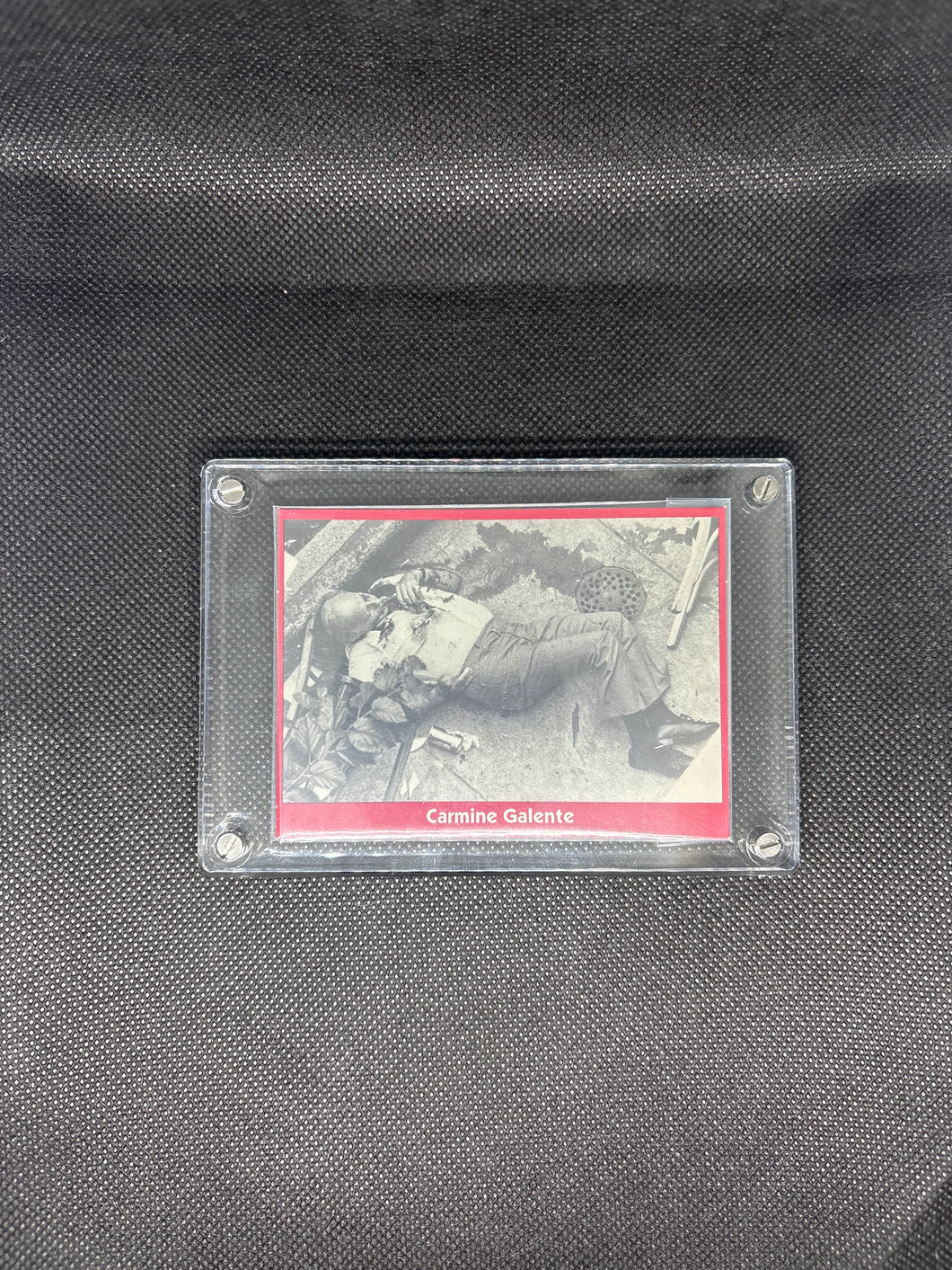 Brand New Vintage Carmine Galente New York Bonnano Family Trading Card comes with Luxury Acrylic Protector