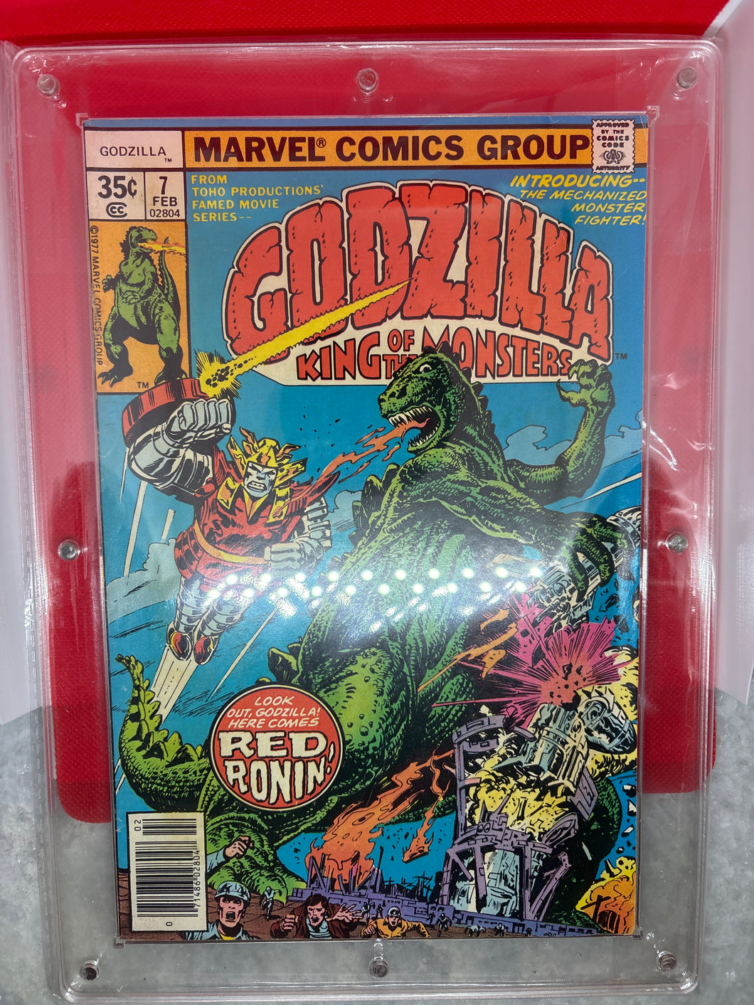 USED Vintage 1977 Godzilla Comic in Hard Acrylic Magnetic Protector
