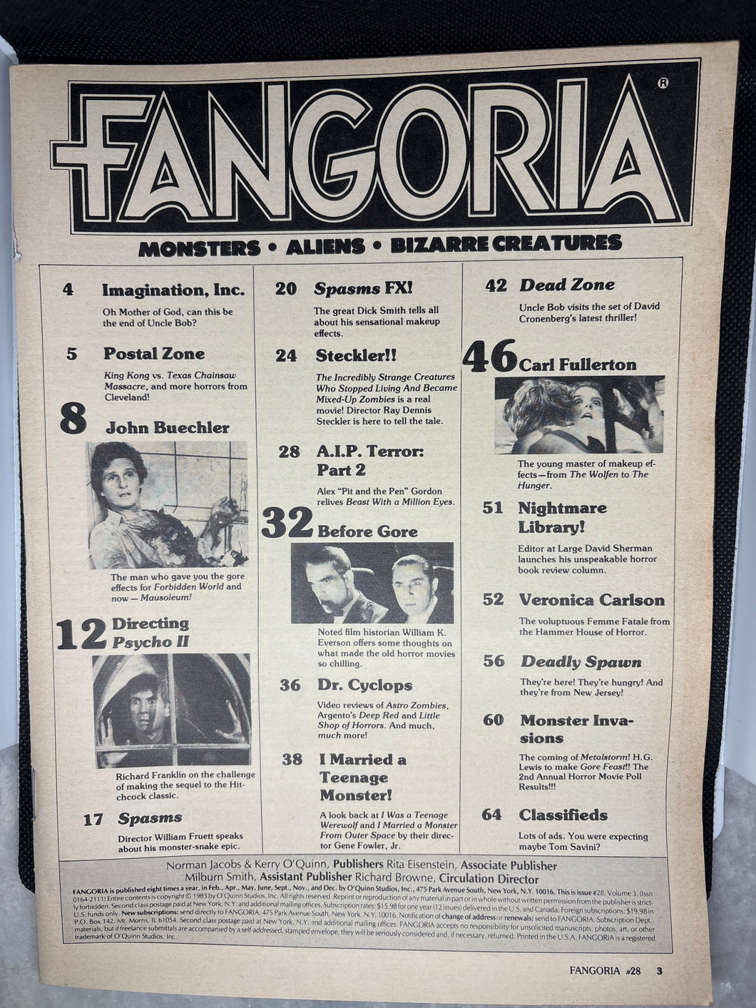 USED Vintage Fangoria Magazine #28 Old No poster Cover