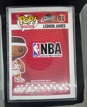 Load image into Gallery viewer, USED VINTAGE FUNKO POP LEBRON JAMES 01 WHITE SHIRT  COMES WITH SOFT PROTECTOR

