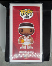 Load image into Gallery viewer, USED VINTAGE FUNKO POP LEBRON JAMES 01 WHITE SHIRT  COMES WITH SOFT PROTECTOR
