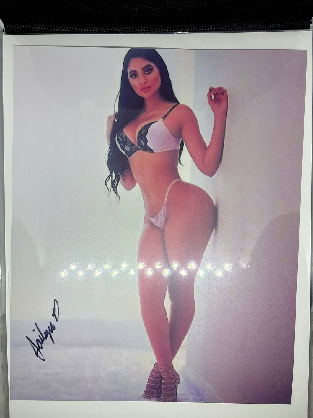 Brand New High Resolution Laminated Picture Jailyne Ojeda Reprint with Signature comes with Board and Bag 8x10