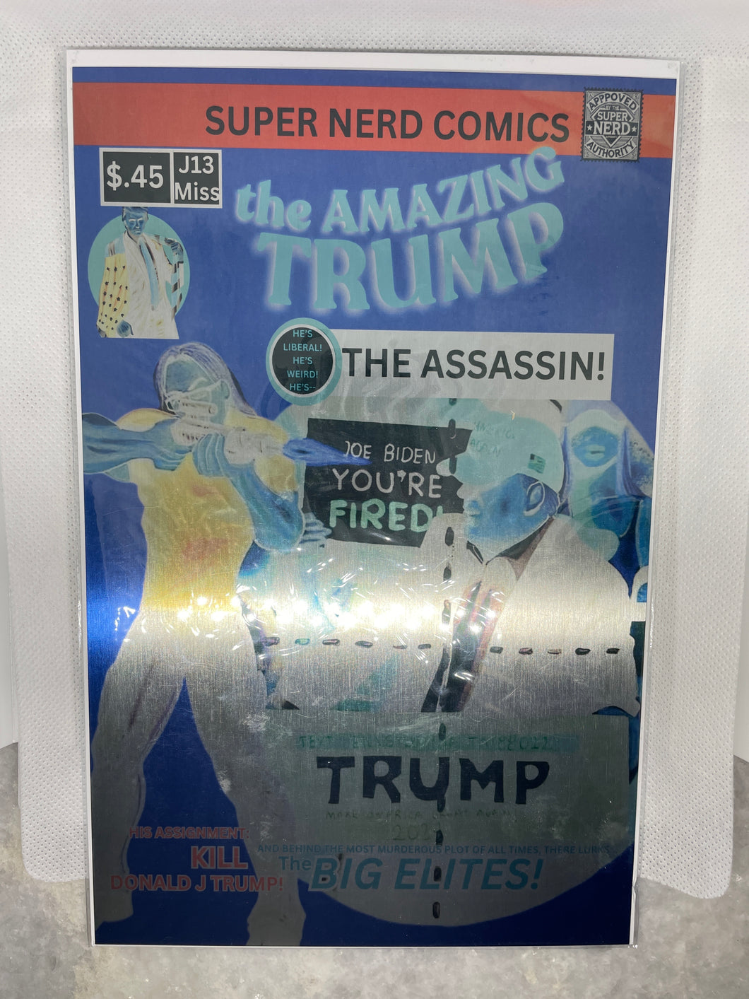 Brand New Sealed The Amazing Trump Silver Metal Comic Cover. Only 20 made!