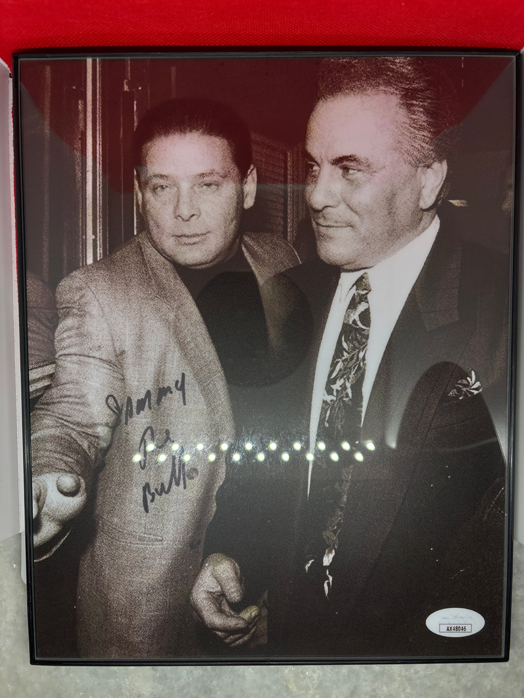 Brand New High Resolution Laminated Picture John Gotti and Sammy the Bull with Signature RP comes with Luxury Frame 8x10