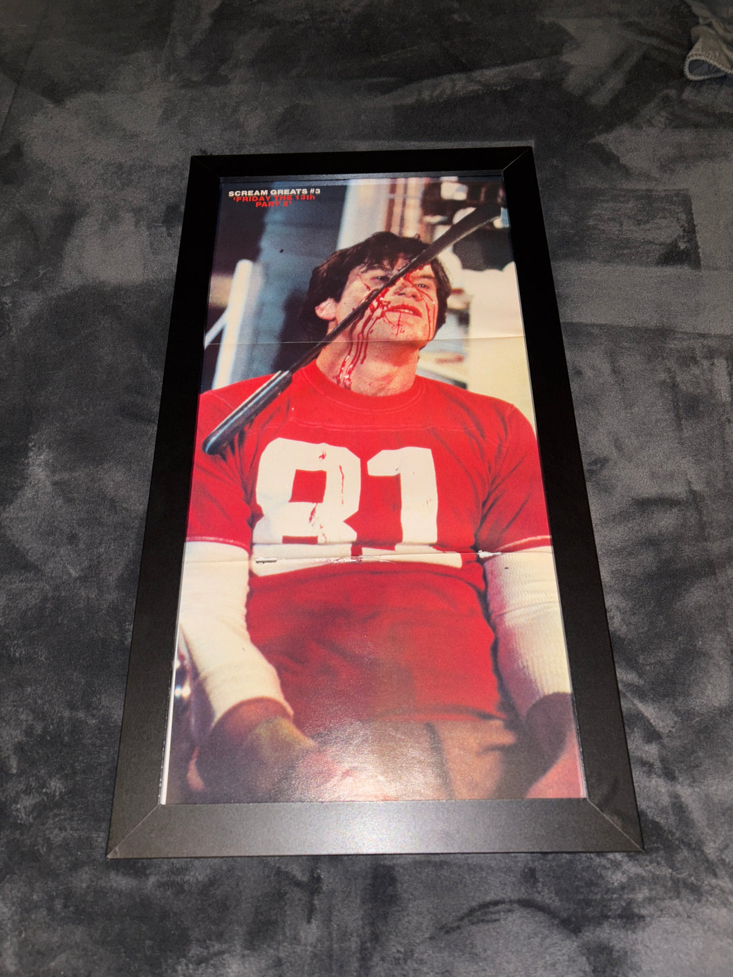 USED Vintage Fangoria Magazine #28 Old poster Cover in Luxury Frame 11x22 Friday the 13th has some wear and tear where it was pulled from