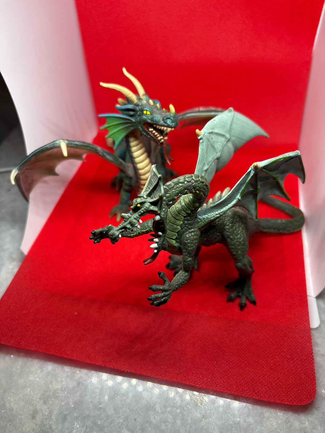 Vintage Like New Medieval Times Schleich 2 Dragons Figures Collectors Item