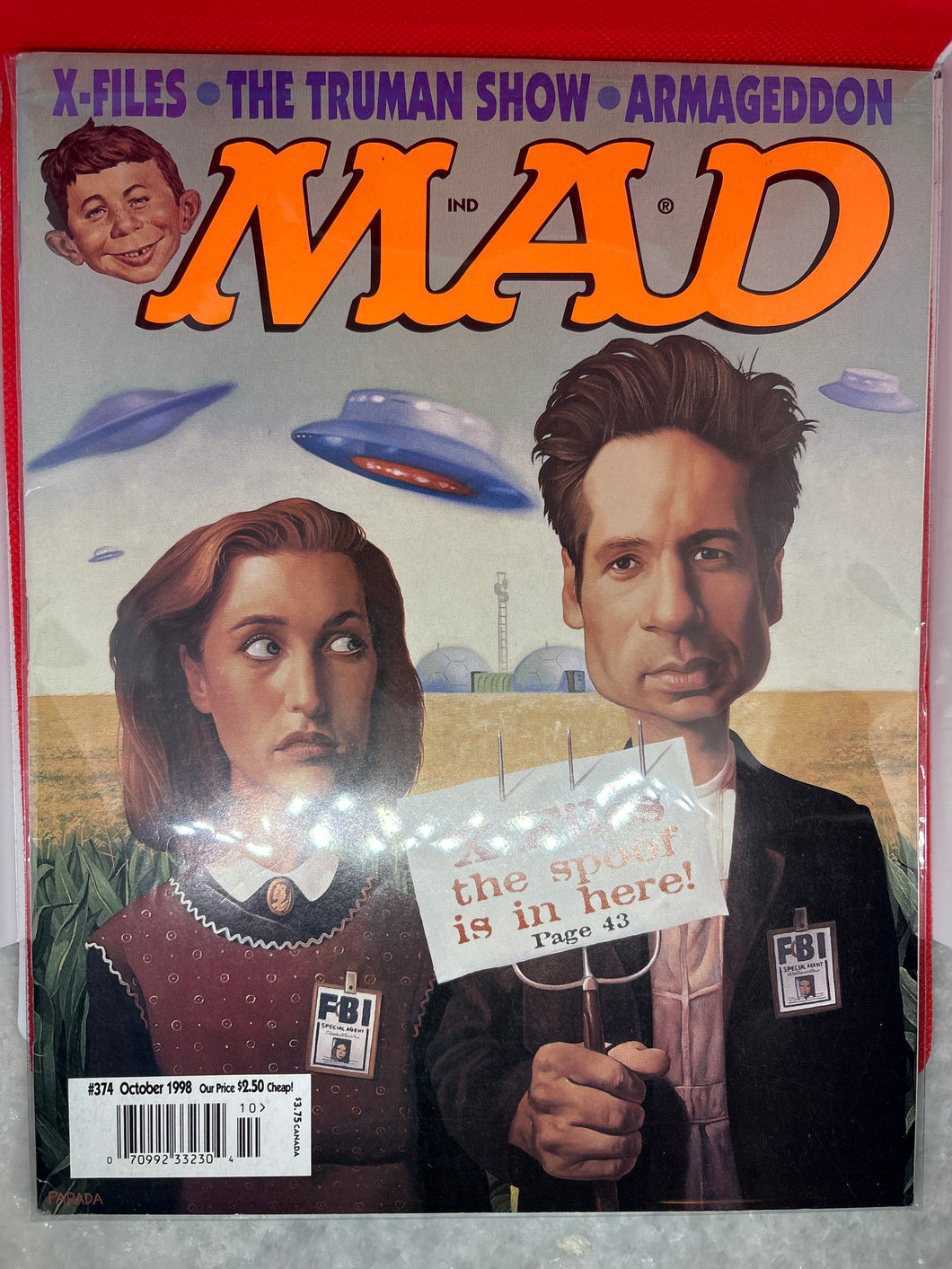 Like New Vintage MAD Magazine X Files UFO 1998 #374