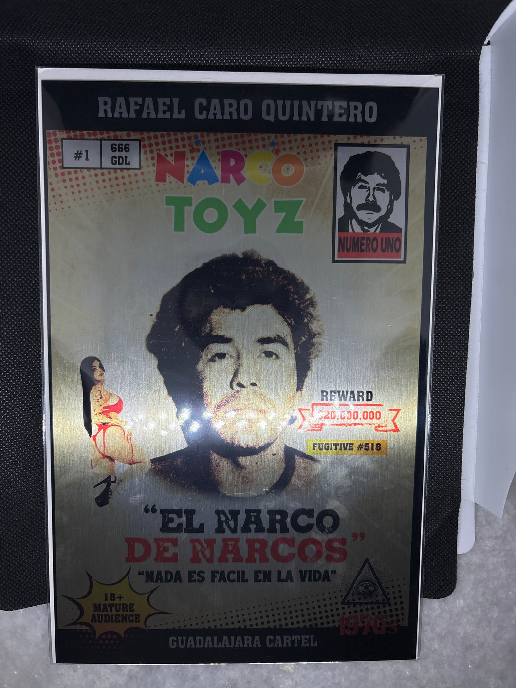 Brand New Silver Metal NarcoToyz #1 Limited Edition RAFAEL CARO QUINTERO Comic Cover Only 5 in the World! 18+