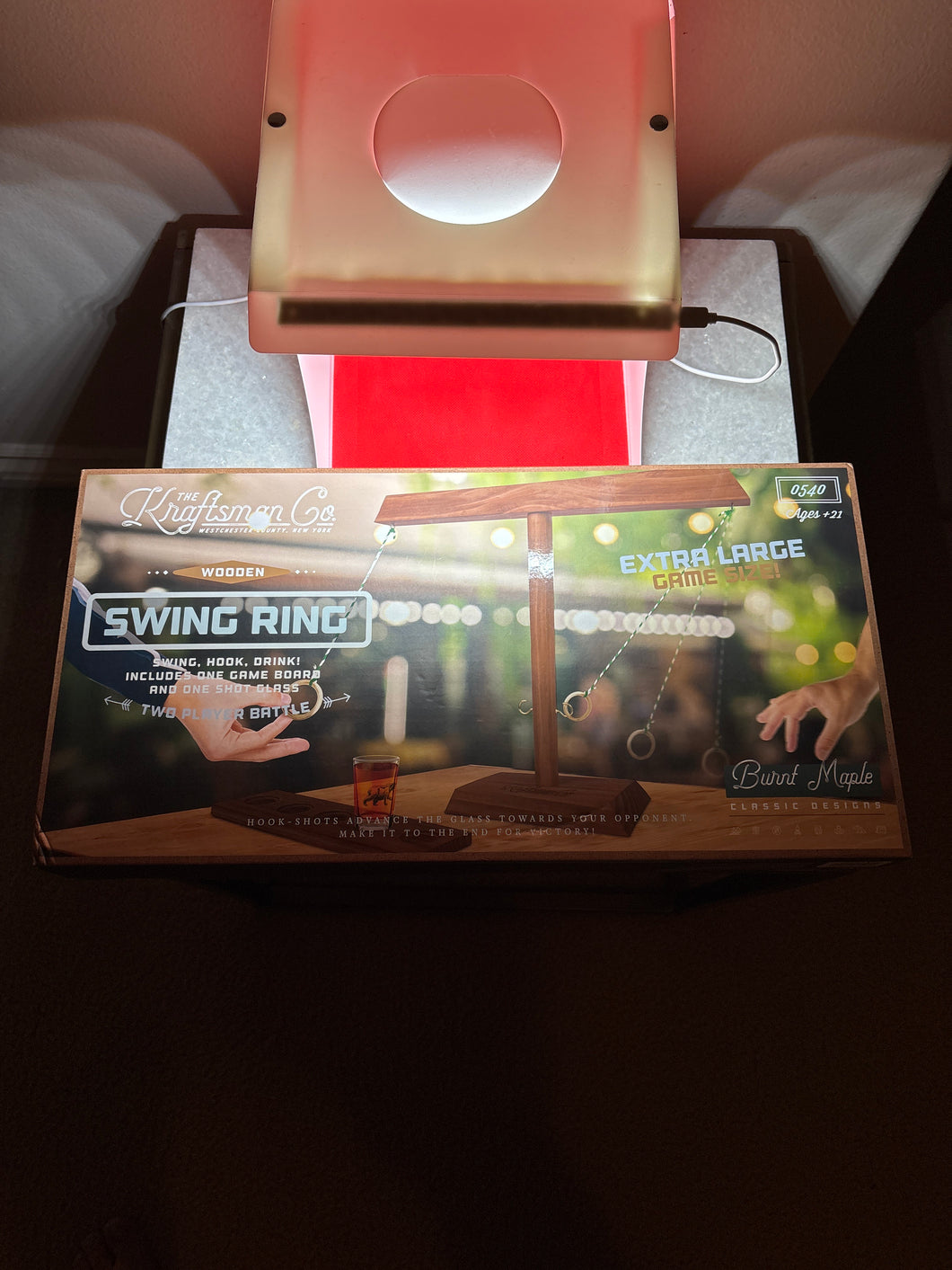 Brand New Sealed Classic Wooden Swing Ring shots game