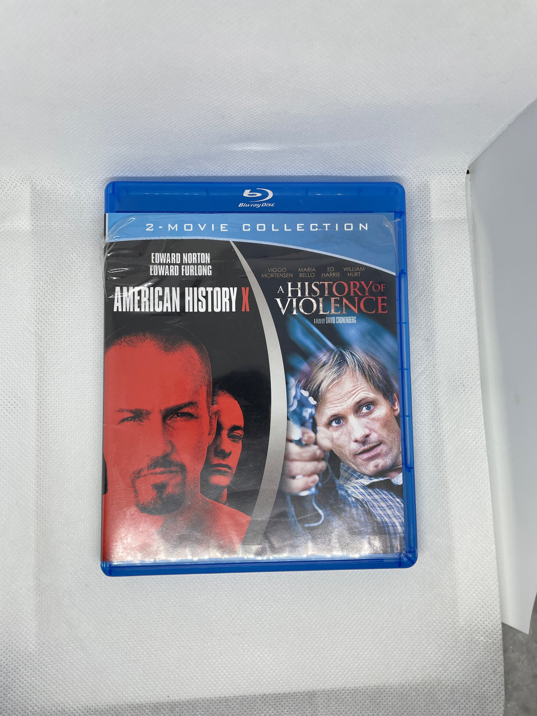 USED Blu-Ray American History X and A History of Violence front plastic damaged