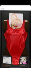 Load image into Gallery viewer, Vintage Pamela Anderson Dual Signed Bathing Suit, Photo Display (2 Signatures) 17.5 x 33.5 JSA LOA Authentic

